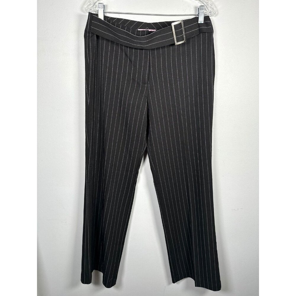 Vintage Miss‎ 16 Size 11 Pants Womens or Juniors Pinstripe Black Y2K 90s Grunge